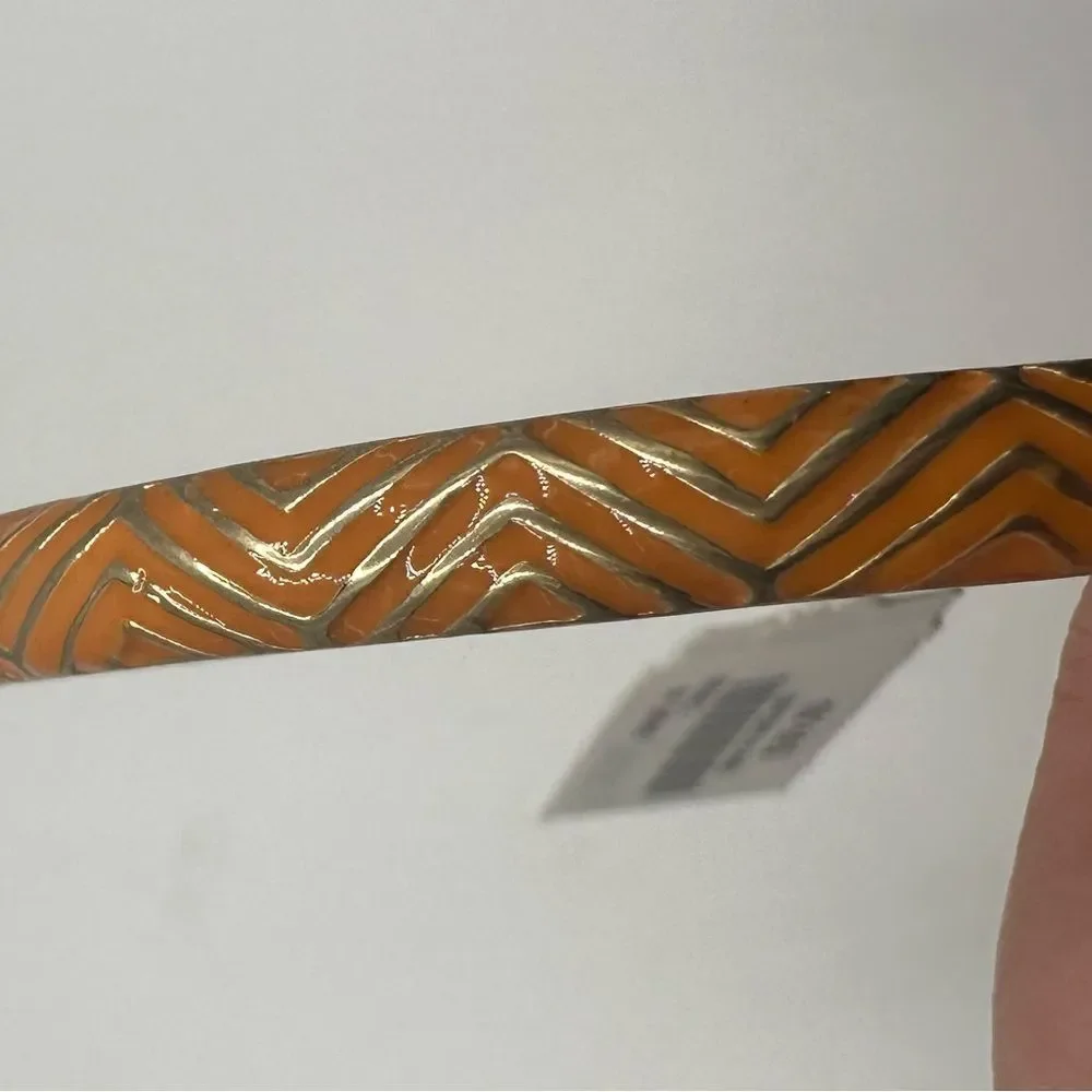 J. Crew Orange and Gold Bangle Bracelet